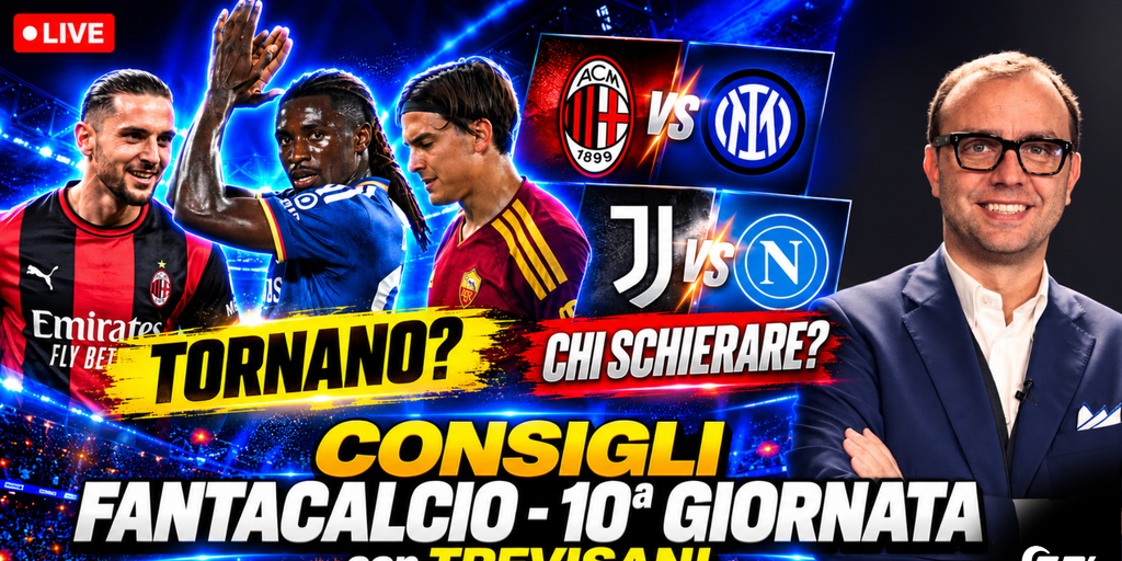 Copertina: Live! Consigli Fantacalcio 10ᵃ giornata | Esposito, Dybala, Rabiot, Kean e Orsolini | Line Up Day con Trevisani | Fantacalcio TV