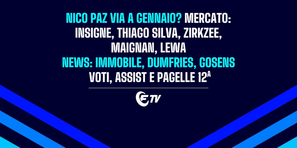 Copertina: LIVE! Calciomercato: Zirkzee, Paz e Insigne | Voti e assist | Le ultime sugli infortunati | Campionchilling | Fantacalcio TV