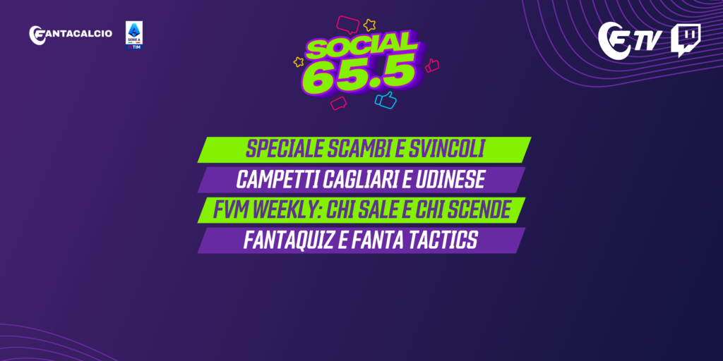 Copertina: LIVE! Speciale scambi e svincoli | Campetti Udinese e Cagliari | Nico, Oristanio: check !infortunati | !Fantaquiz | Social 65.5 | Fantacalcio TV