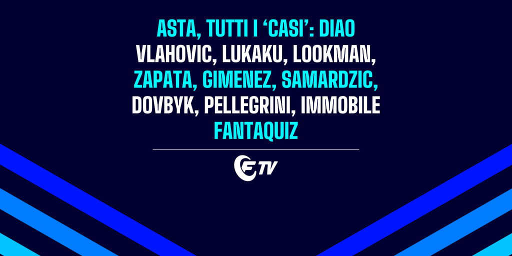 LIVE! Asta, tutti i casi: Diao, Lookman, Vlahovic, Lukaku, Gimenez | Tutti i centrocampisti: quanto spendere? | Social 65.5®  | Fantacalcio TV