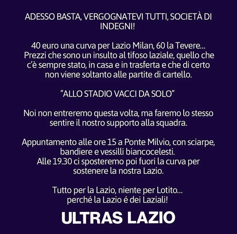 Nuova contestazione in casa Lazio contro Lotito