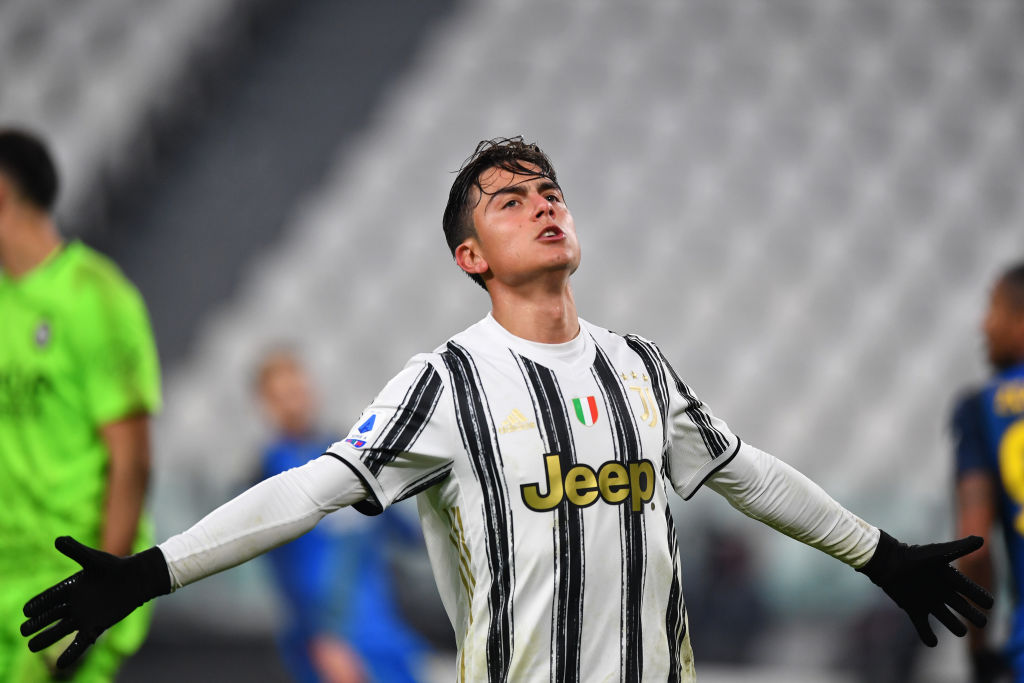 Dybala esulta per la rete contro l'Udinese (Getty Images)