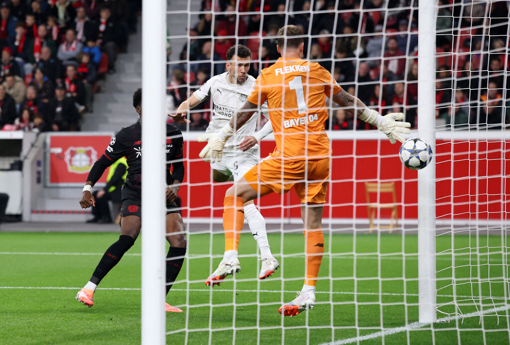 Bayer Leverkusen - PSV 1-1, Perisic segna di testa ma il gol verrà annullato (Getty)