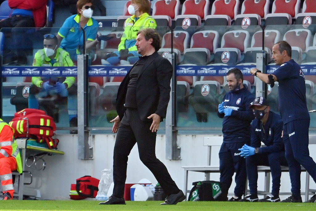 Stroppa in conferenza stampa dopo Cagliari-Crotone (Getty Images)