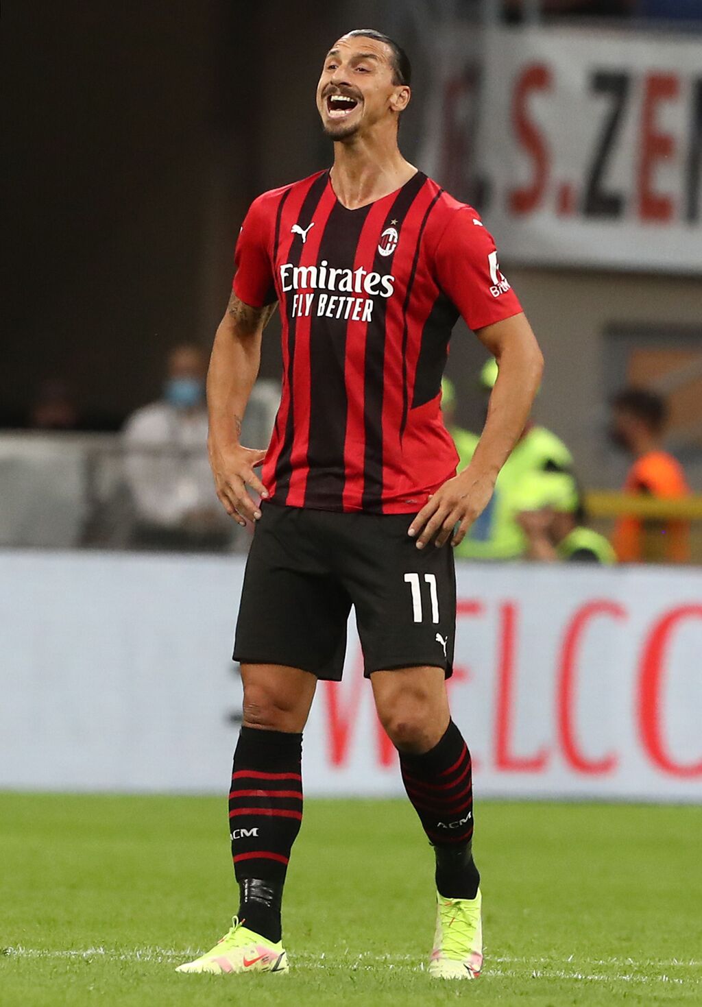 Milan, Ibrahimovic durante la partita contro la Lazio (Getty)