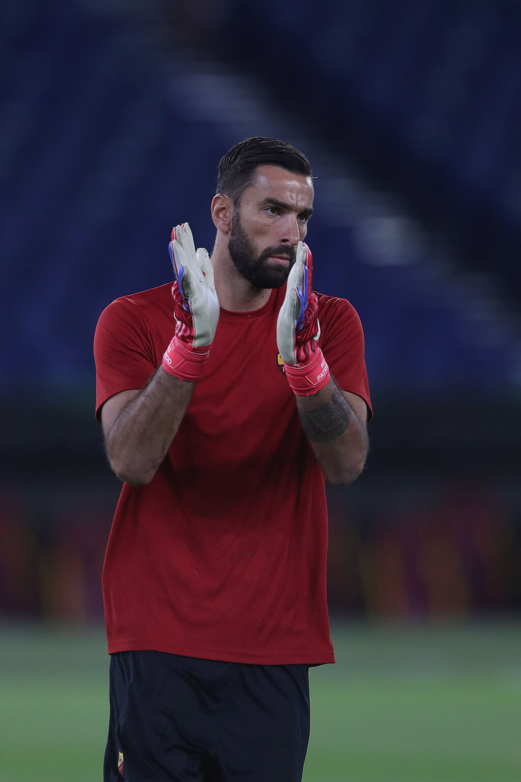 Roma, Rui Patricio durante il riscaldamento (Getty)