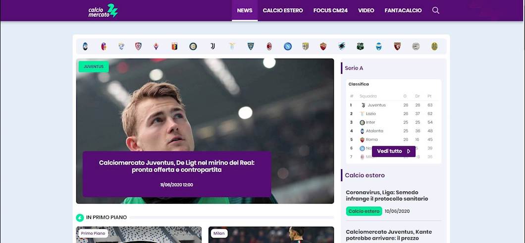 Copertina: Calciomercato24® entra nella grande famiglia Quadronica e cambia veste: nuovo sito e veste grafica. E tanti contenuti in più