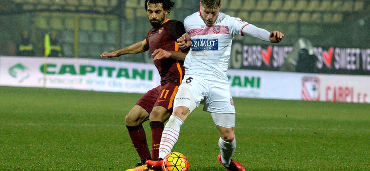 Copertina: Salah trascina la Roma: 3-1 al Carpi e terzo posto