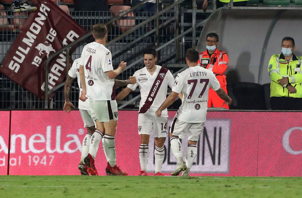 Torino, Brekalo esulta dopo il gol al Venezia (Getty)