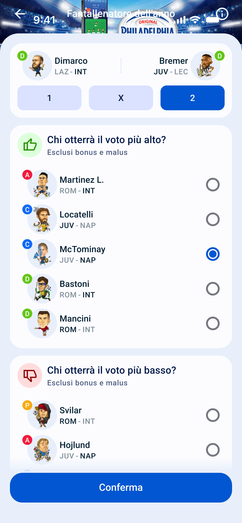 Da quest'anno anche 2 quesiti speciali: chi otterrà il voto migliore e chi il peggiore? 
