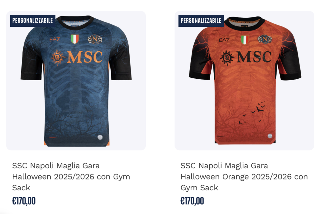 Prezzo Maglia Napoli Halloween 2025/2026 (Foto: SSC Napoli)