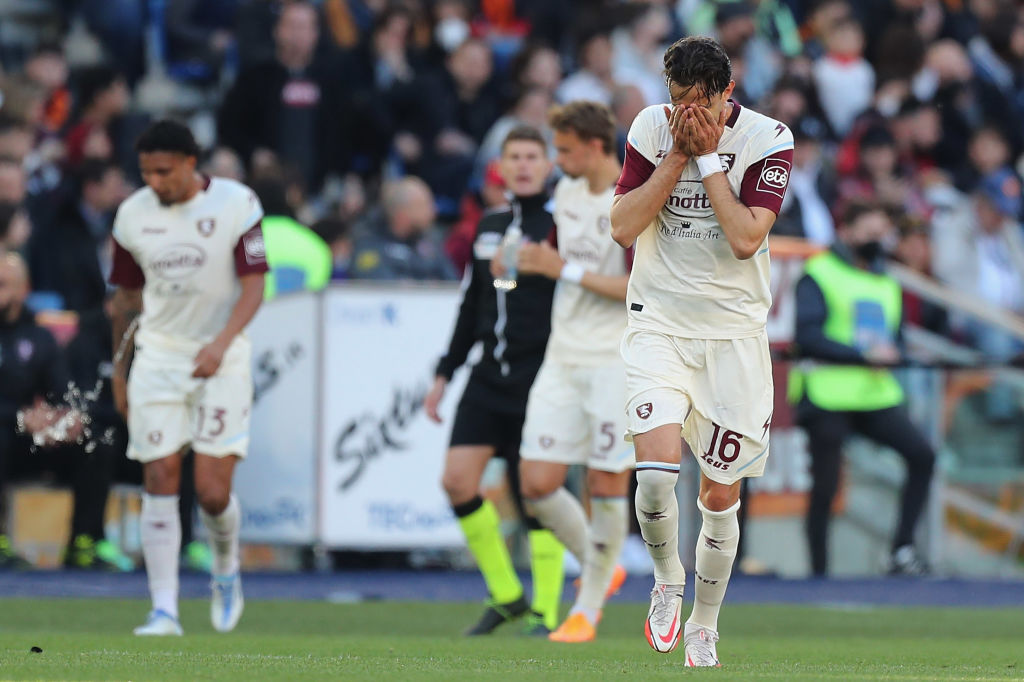 La commozione di Radovanovic dopo la rete del vantaggio in Roma-Salernitana (Getty Images)