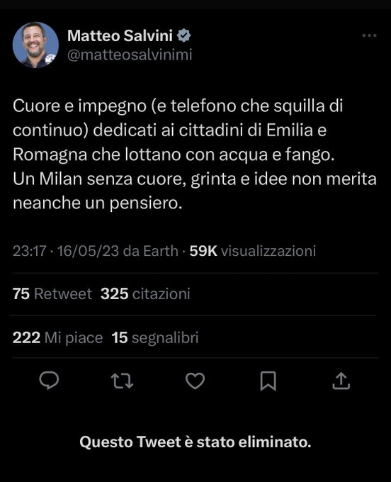 Il contestato tweet di Salvini
