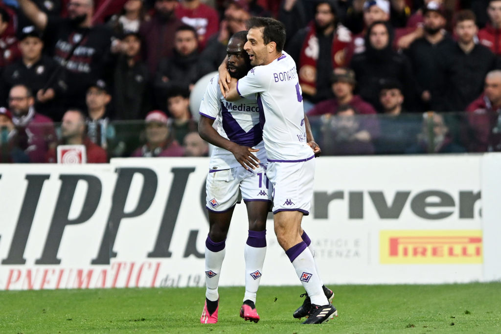 Ikonè e Bonaventura esultano dopo il gol del 2-2 (Getty)