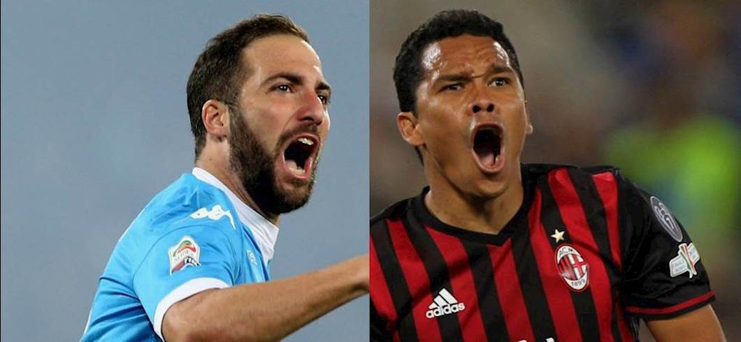 Copertina: Napoli, si pensa al dopo Higuain: Bacca nel mirino, ecco la prima offerta al Milan. C'è anche Icardi