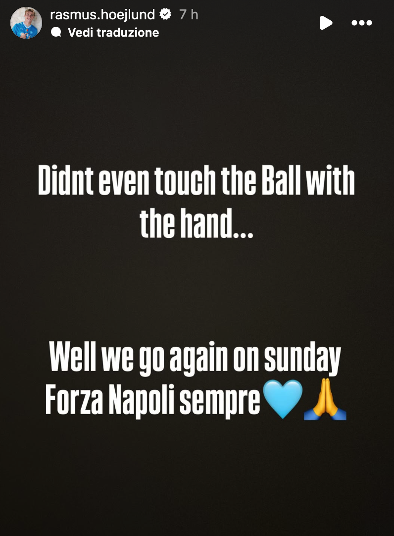 Hojlund si sfoga sui social