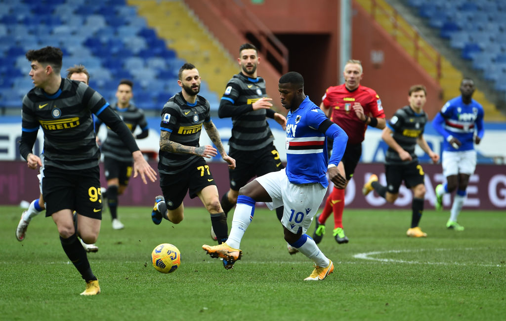 Un momento di gioco tra Sampdoria ed Inter (Getty Images)