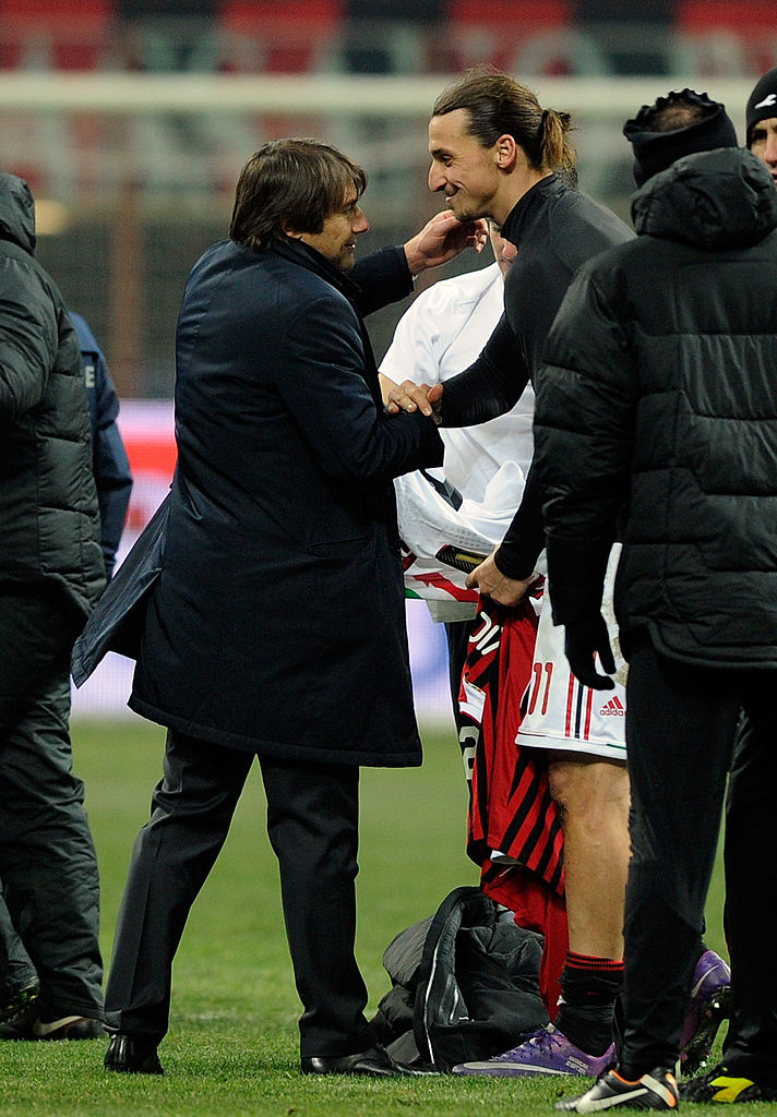 Conte e Ibrahimovic (getty)