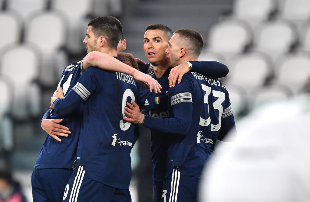 Cristiano Ronaldo dopo il gol al Sassuolo (Getty Images)