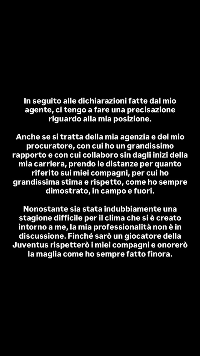 Il messaggio di Di Gregorio (Instagram)