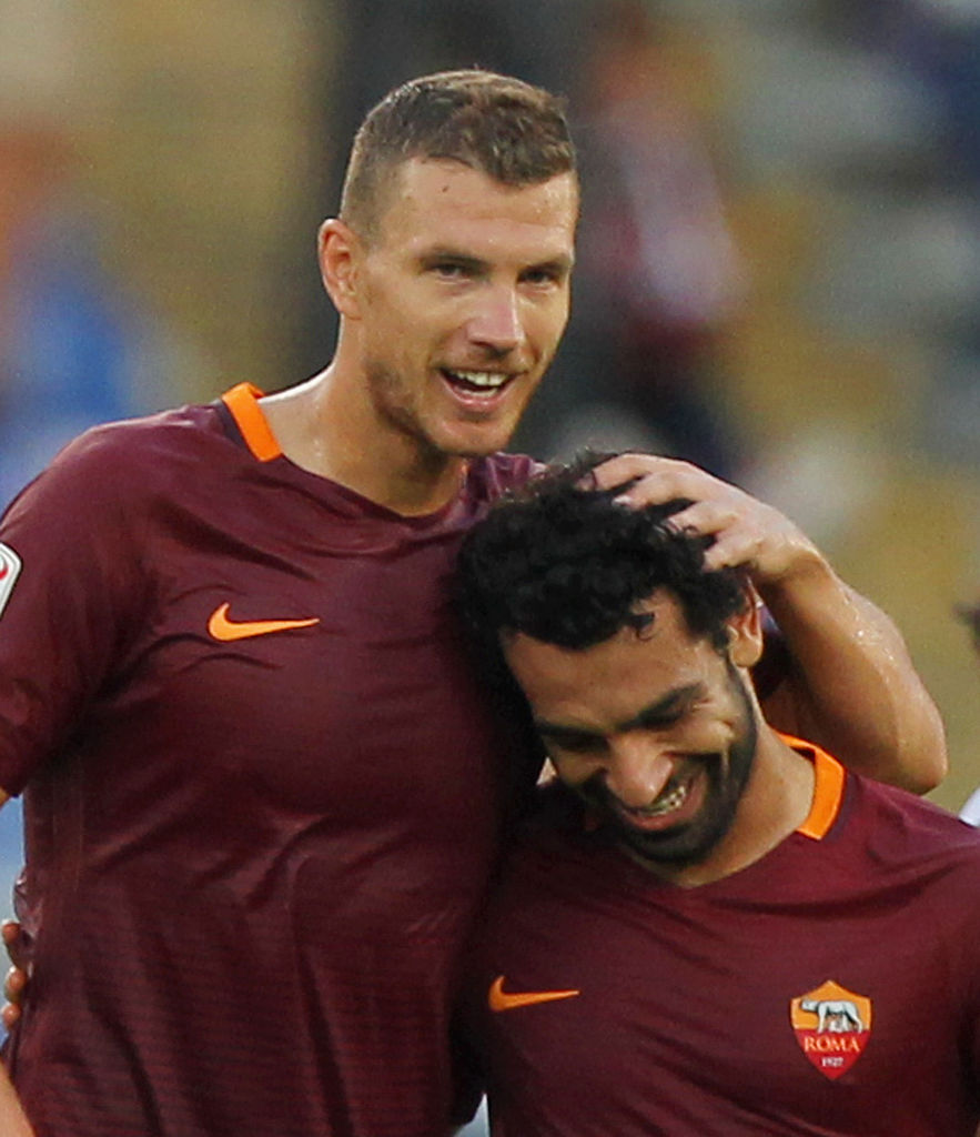 Dzeko con Salah ai tempi della Roma (Getty Images)