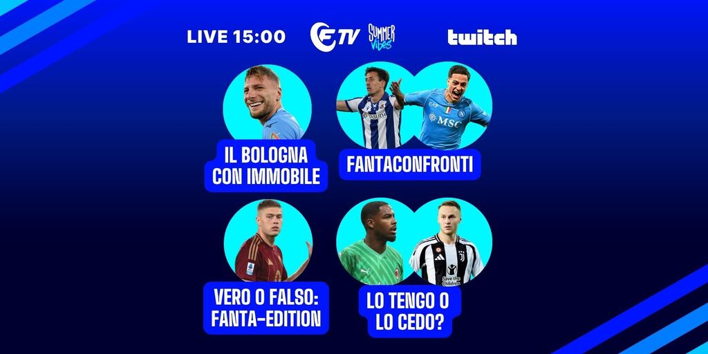 Copertina: LIVE! Immobile torna nel listone? | Taty, Diao, Koopmeiners: tengo o cedo? | Dovbyk, Berardi, Zapata: vero o falso Fantacalcio edition | Fantaconfronti 25/26 | Summer Vibes | Fantacalcio TV