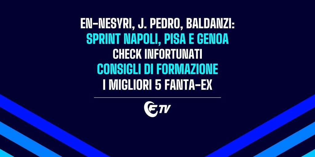Copertina: Live! En-Nesyri, Joao Pedro, Baldanzi: verso l'asta di riparazione | Neres, Berardi, Conceiçao: check infortunati | 5 Fanta-Ex da schierare | Pre Line-Up Day | Fantacalcio TV