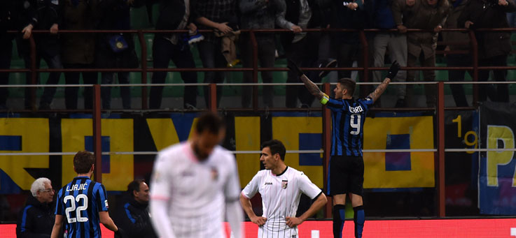 Copertina: Inter, altro tris e Europa nel mirino. Sprofonda il Palermo