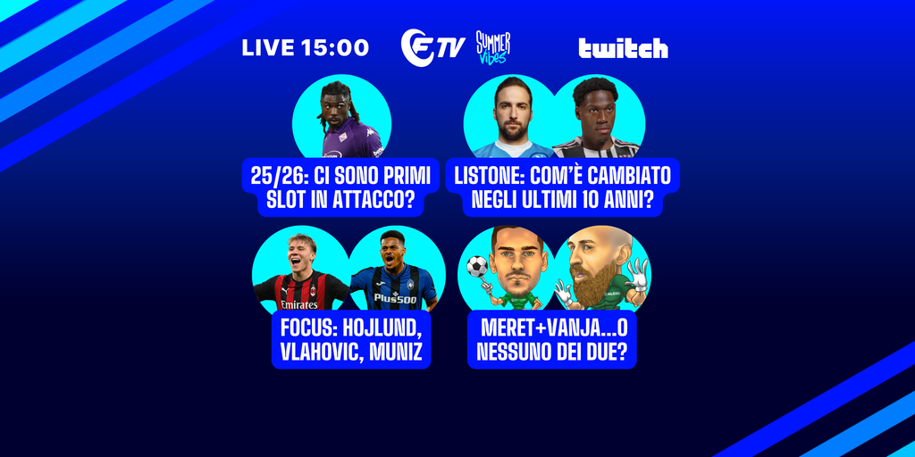LIVE! Quante 'A' primi slot? | Focus asta: Vlahovic, Hojlund, Muniz, Athekame | Meret o Milinkovic? | Fantacalcio TV