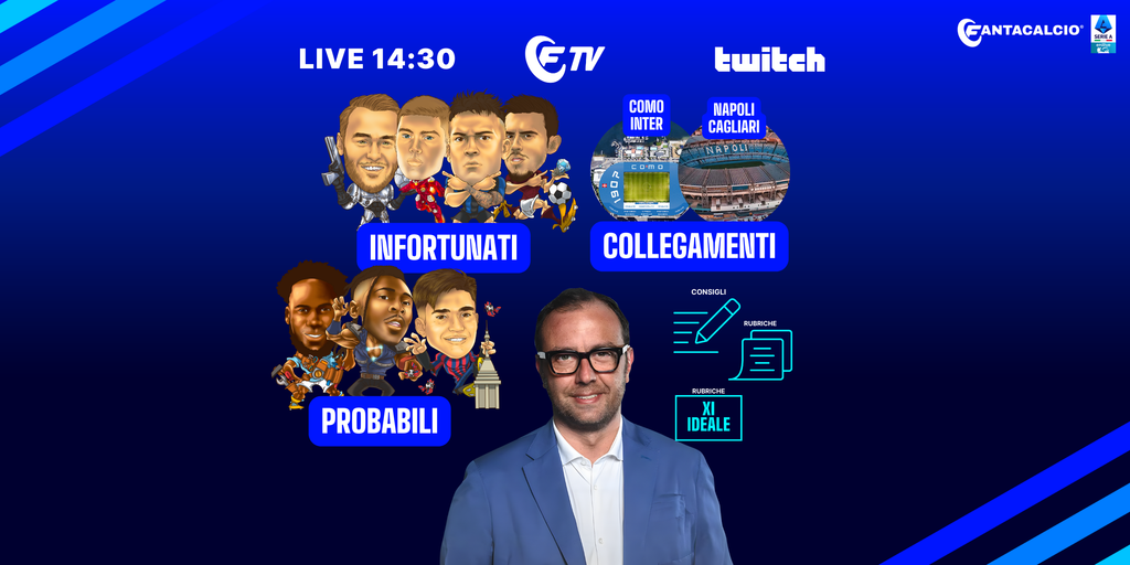 Copertina: Live da Como e Napoli! Consigli Fantacalcio 38ᵃ giornata | Dovbyk, Lautaro, Elmas, Kean, Castro | Line Up Day con Trevisani | Fantacalcio TV