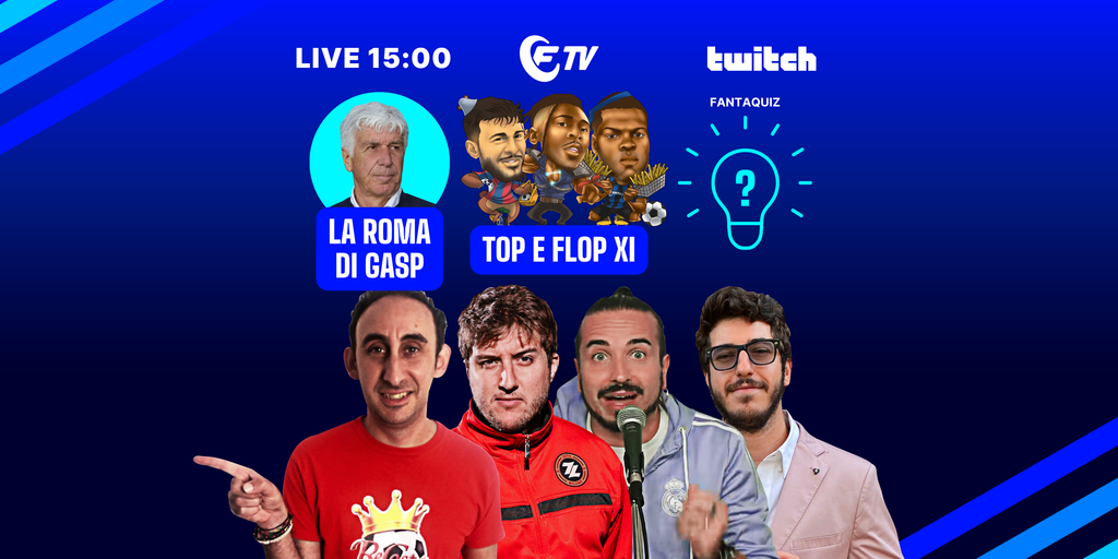 Copertina: Live! Roma di Gasperini | Novità Sarri, Italiano, Palladino, Allegri | Top e Flop XI | Fantaquiz | Social 65.5® | Fantacalcio TV