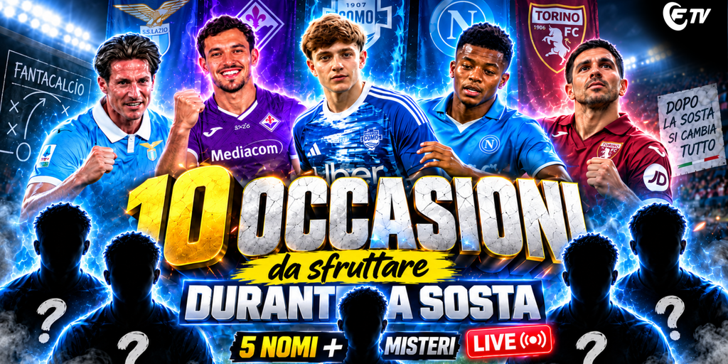 Copertina: LIVE! 10 Occasioni in saldo durante la sosta | Dovbyk, Casadei, Dimarco, Wesley: le ultime | Pagelle con Di Marzio e Zille | Fantacalcio TV