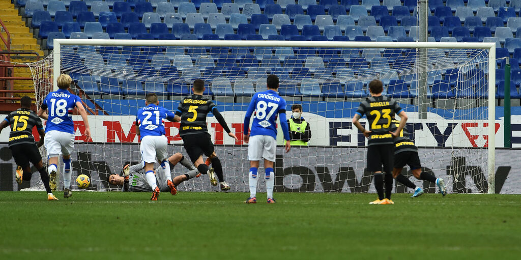 Copertina: Sampdoria-Inter 2-1: cronaca, tabellino e voti del fantacalcio