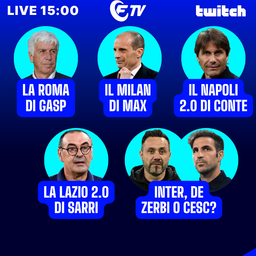 Copertina: Live! L'Inter di Fabregas | La Lazio di Sarri | Roma di Gasperini | Milan di Allegri e Napoli di Conte | Fantaquiz | Social 65.5® | Fantacalcio TV